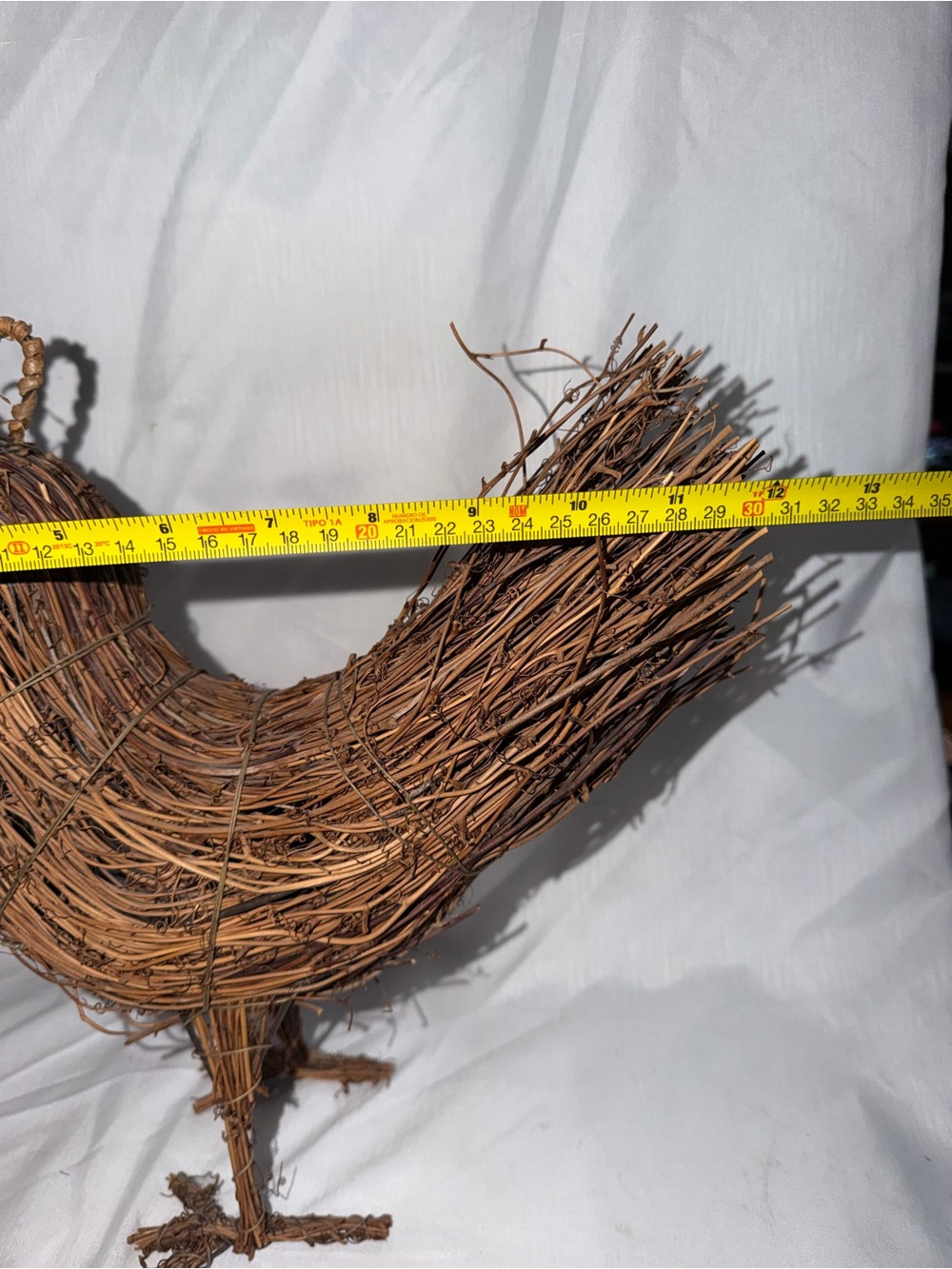 Vintage Rustic Grapevine / Twig Rooster Figurine Sculpture – 12" Tall - Picture 8 of 8